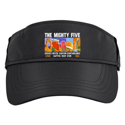 Mighty Five Utah National Parks Distressed Adult Drive Performance Visor