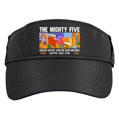 Mighty Five Utah National Parks Distressed Adult Drive Performance Visor