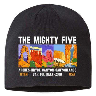 Mighty Five Utah National Parks Distressed Sustainable Beanie