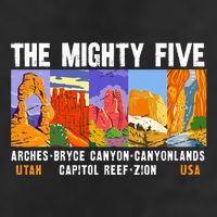 Mighty Five Utah National Parks Distressed 25L Jumbo Tote