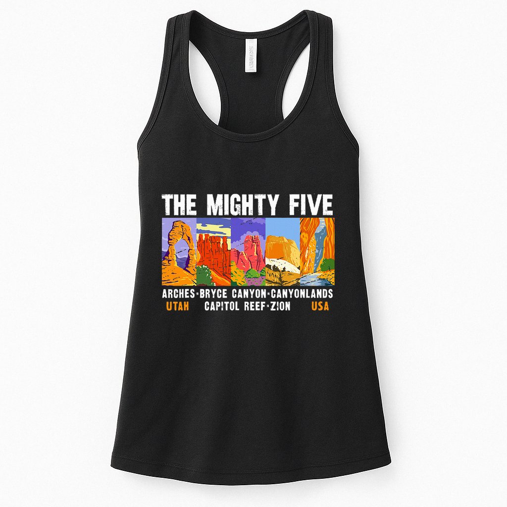 Mighty Five Utah National Parks Distressed Womens Tank Top