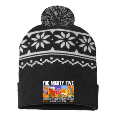 Mighty Five Utah National Parks Distressed USA-Made Snowflake Beanie