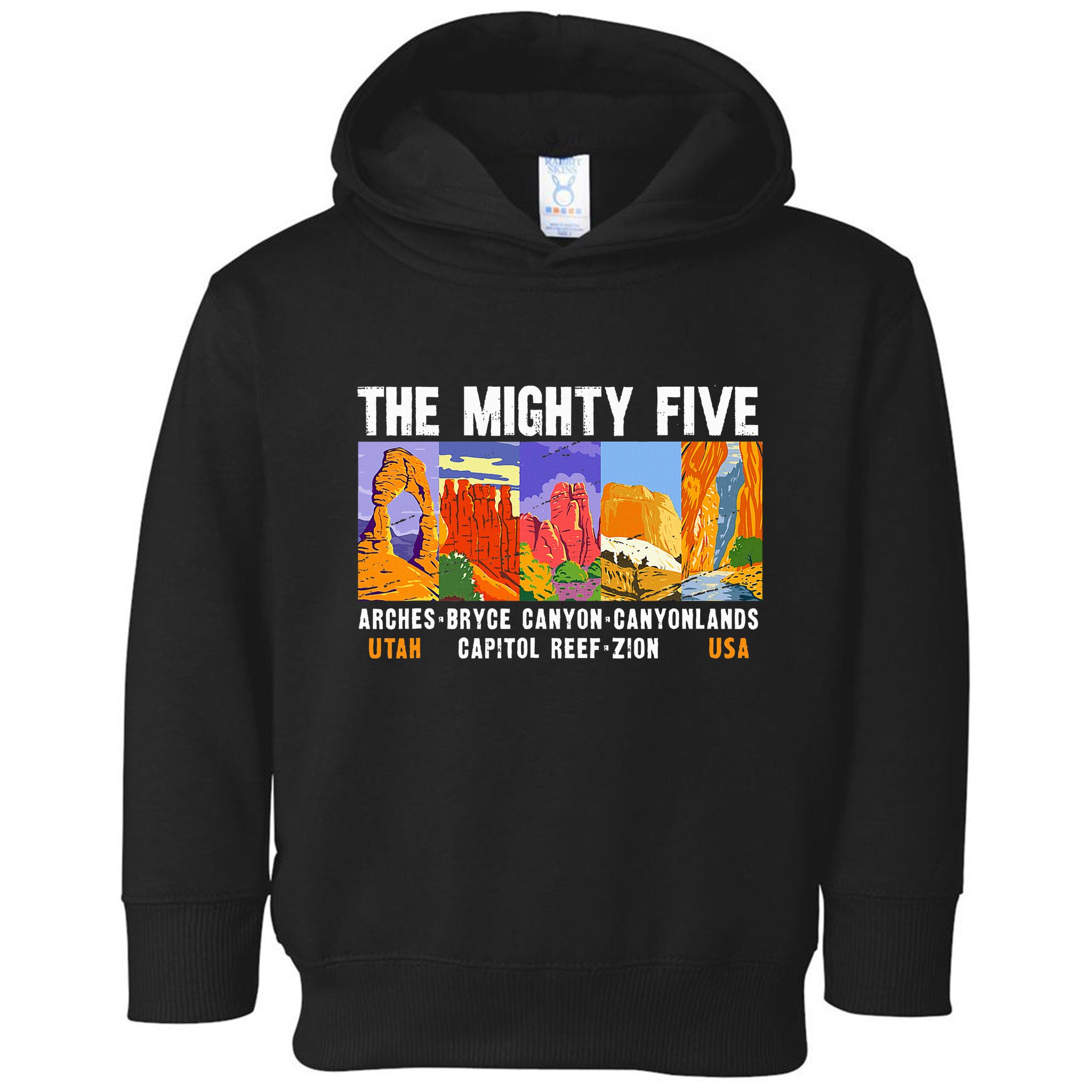 Mighty Five Utah National Parks Distressed Toddler Hoodie