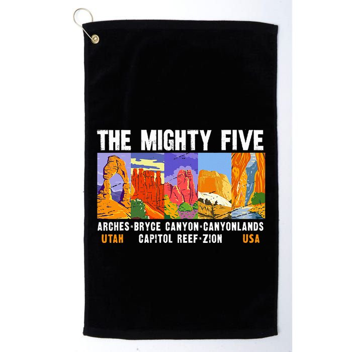 Mighty Five Utah National Parks Distressed Golf Towel