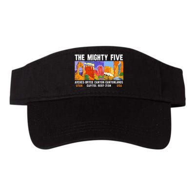 Mighty Five Utah National Parks Distressed Valucap Bio-Washed Visor