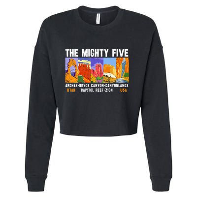 Mighty Five Utah National Parks Distressed Cropped Pullover Crew