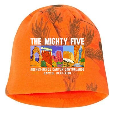 Mighty Five Utah National Parks Distressed Kati - Camo Knit Beanie