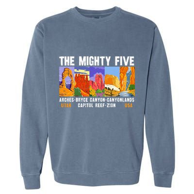 Mighty Five Utah National Parks Distressed Garment-Dyed Sweatshirt