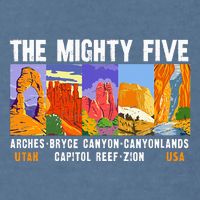 Mighty Five Utah National Parks Distressed Garment-Dyed Sweatshirt