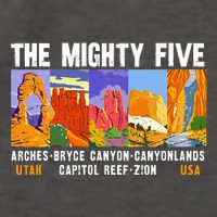 Mighty Five Utah National Parks Distressed Vector Backpack