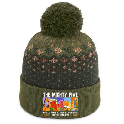 Mighty Five Utah National Parks Distressed The Baniff Cuffed Pom Beanie