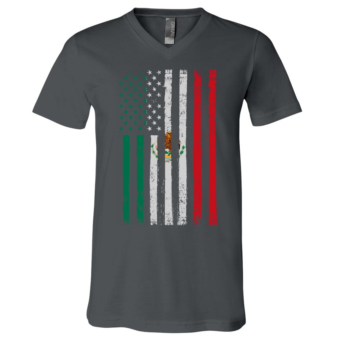 Mexico Flag USA American Mexican Independence Day V-Neck T-Shirt