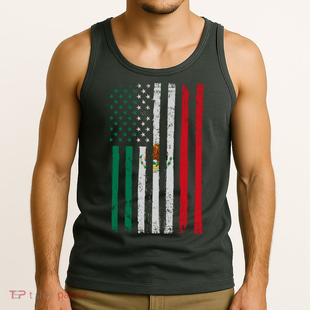 Mexico Flag USA American Mexican Independence Day Tank Top