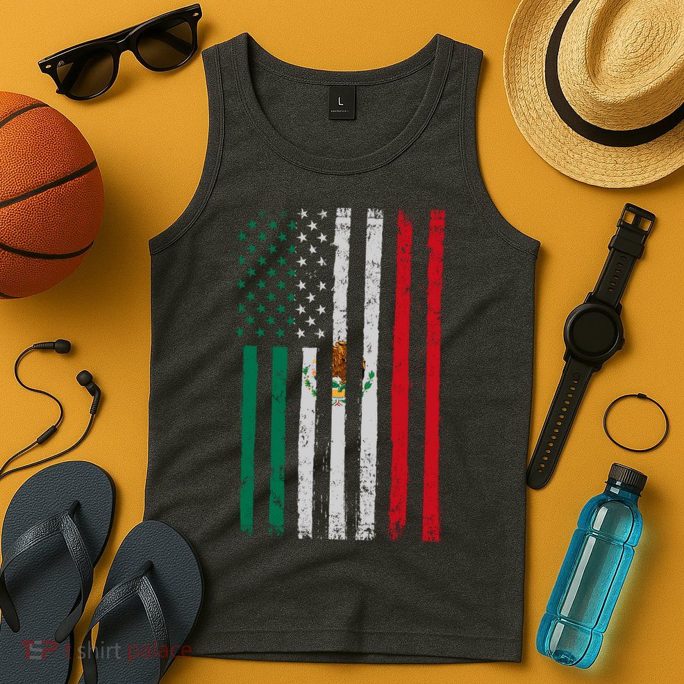 Mexico Flag USA American Mexican Independence Day Tank Top