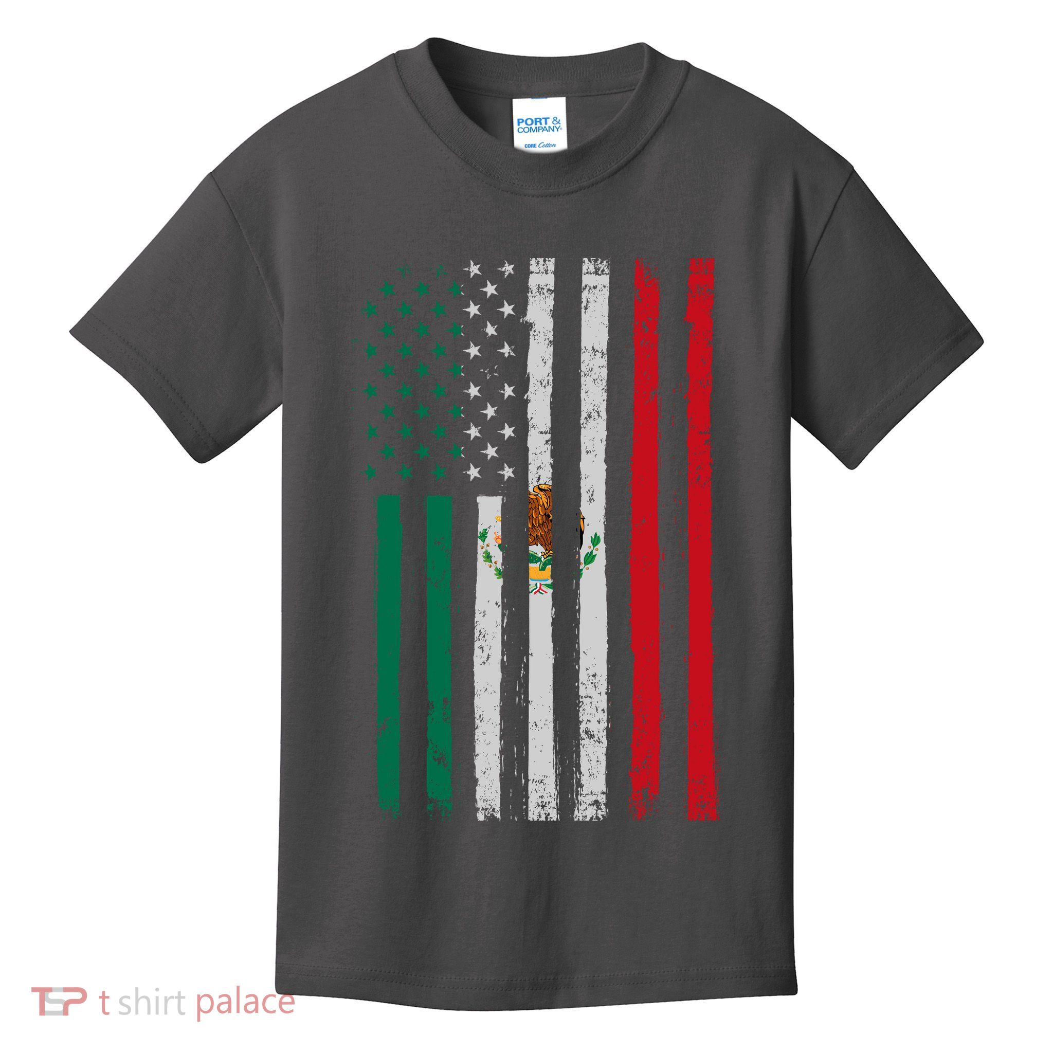 Mexico Flag USA American Mexican Independence Day Kids T-Shirt