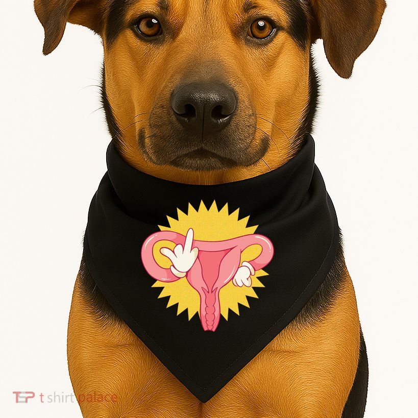 Middle Finger Uterus USA-Made Doggie Bandana