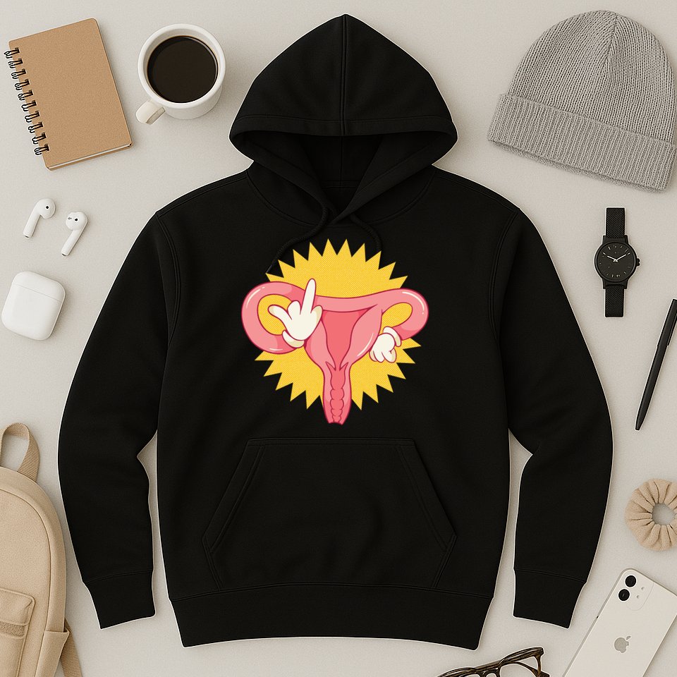 Middle Finger Uterus Hoodie