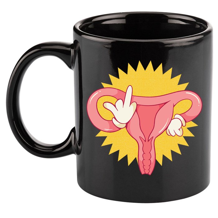 Middle Finger Uterus 11oz C Handle Ceramic Mug
