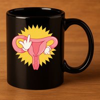 Middle Finger Uterus 11oz C Handle Ceramic Mug