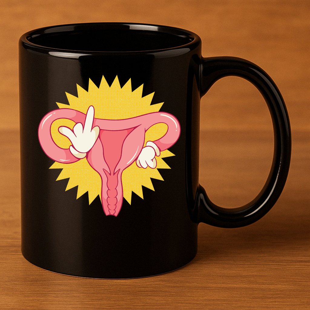 Middle Finger Uterus 11oz C Handle Ceramic Mug