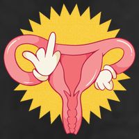 Middle Finger Uterus Beanie