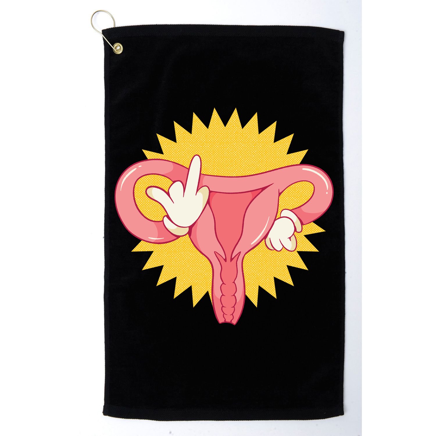 Middle Finger Uterus Golf Towel