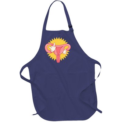 Middle Finger Uterus Full-Length Apron With Pockets