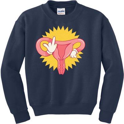 Middle Finger Uterus Kids Sweatshirt