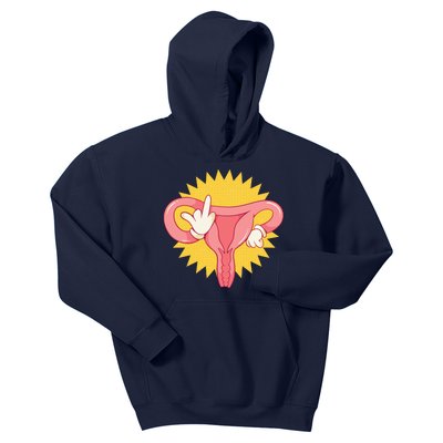 Middle Finger Uterus Kids Hoodie