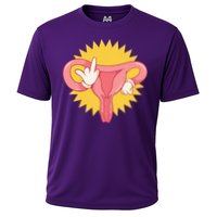 Middle Finger Uterus Cooling Performance Crew T-Shirt