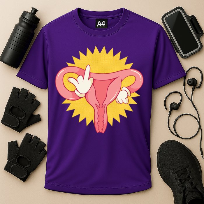 Middle Finger Uterus Cooling Performance Crew T-Shirt