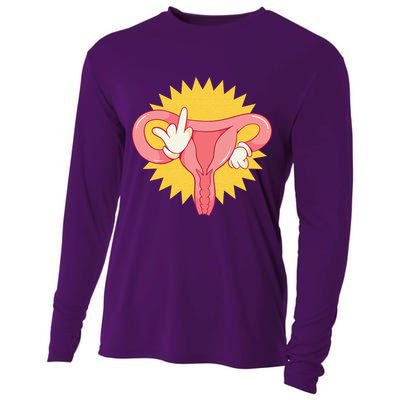 Middle Finger Uterus Cooling Performance Long Sleeve Crew