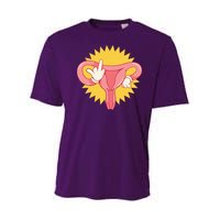 Middle Finger Uterus Youth Performance Sprint T-Shirt
