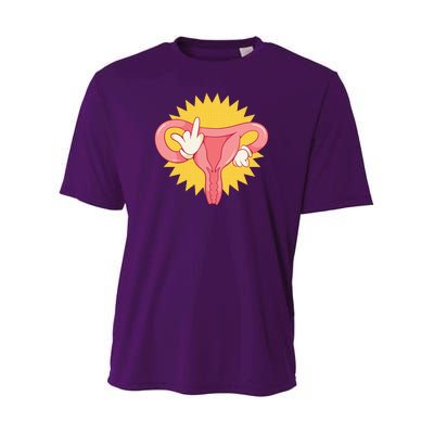 Middle Finger Uterus Youth Performance Sprint T-Shirt