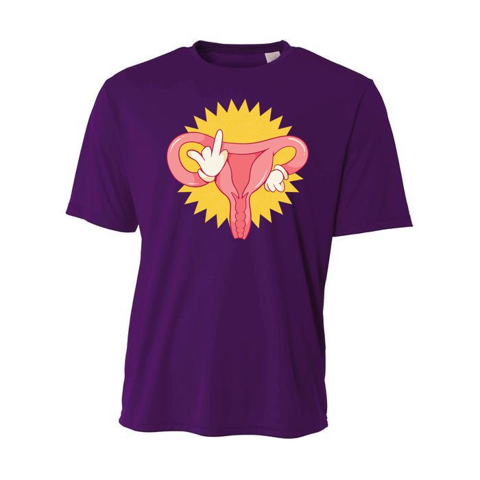 Middle Finger Uterus Youth Performance Sprint T-Shirt
