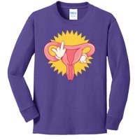 Middle Finger Uterus Kids Long Sleeve Shirt