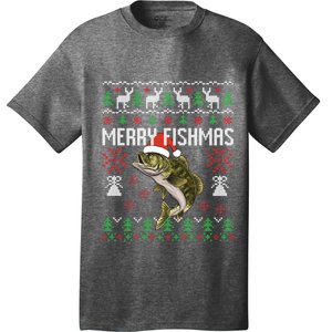 Merry Fishmas Ugly Christmas Sweater Funny Angler Fishing T-Shirt