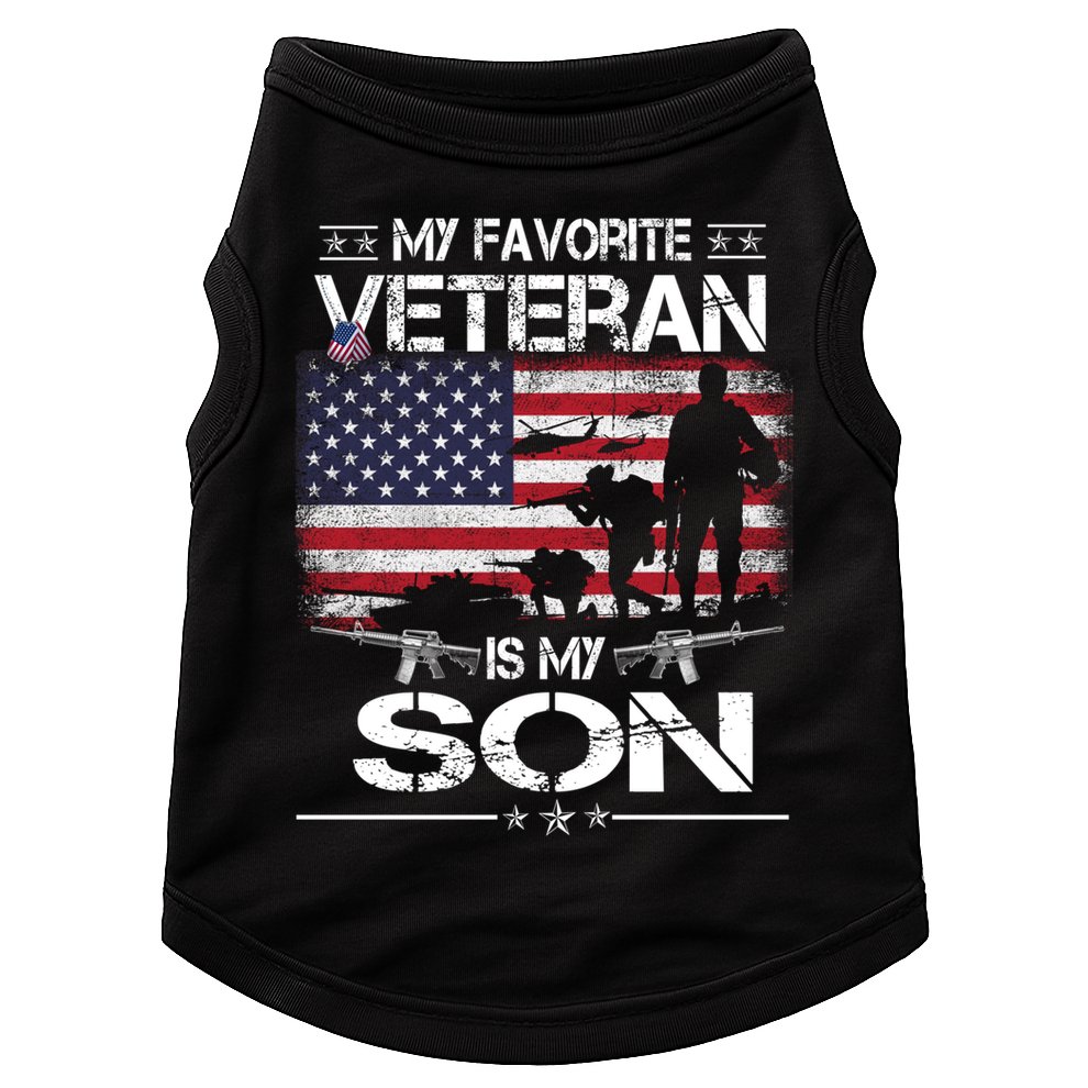 My Favorite Veteran Is My Son Meaningful Gift Flag Father Veterans Day Gift Doggie Tank