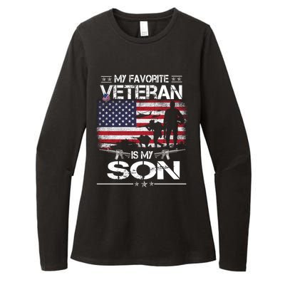 My Favorite Veteran Is My Son Meaningful Gift Flag Father Veterans Day Gift Womens CVC Long Sleeve Shirt