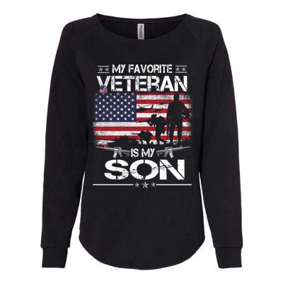 My Favorite Veteran Is My Son Meaningful Gift Flag Father Veterans Day Gift Womens California Wash Sweatshirt