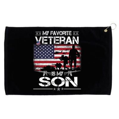 My Favorite Veteran Is My Son Meaningful Gift Flag Father Veterans Day Gift Grommeted Golf Towel