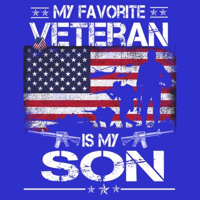 My Favorite Veteran Is My Son Meaningful Gift Flag Father Veterans Day Gift T-Shirt