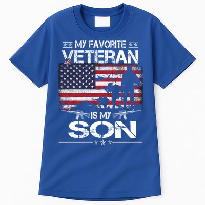 My Favorite Veteran Is My Son Meaningful Gift Flag Father Veterans Day Gift Tall T-Shirt