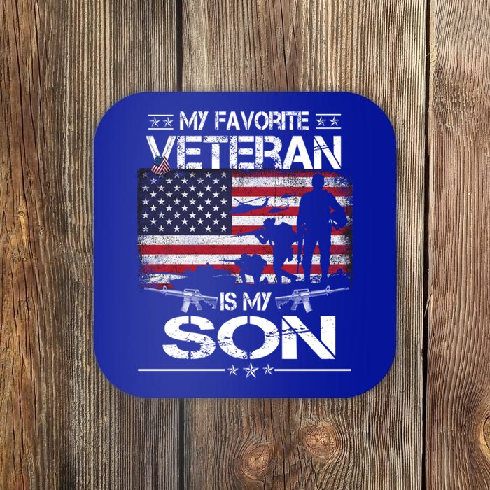 My Favorite Veteran Is My Son Meaningful Gift Flag Father Veterans Day Gift Coaster