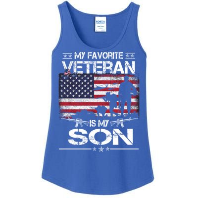 My Favorite Veteran Is My Son Meaningful Gift Flag Father Veterans Day Gift Ladies Essential Tank