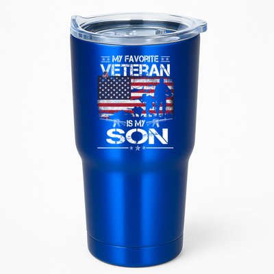 My Favorite Veteran Is My Son Meaningful Gift Flag Father Veterans Day Gift Tumbler