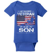 My Favorite Veteran Is My Son Meaningful Gift Flag Father Veterans Day Gift Baby Bodysuit