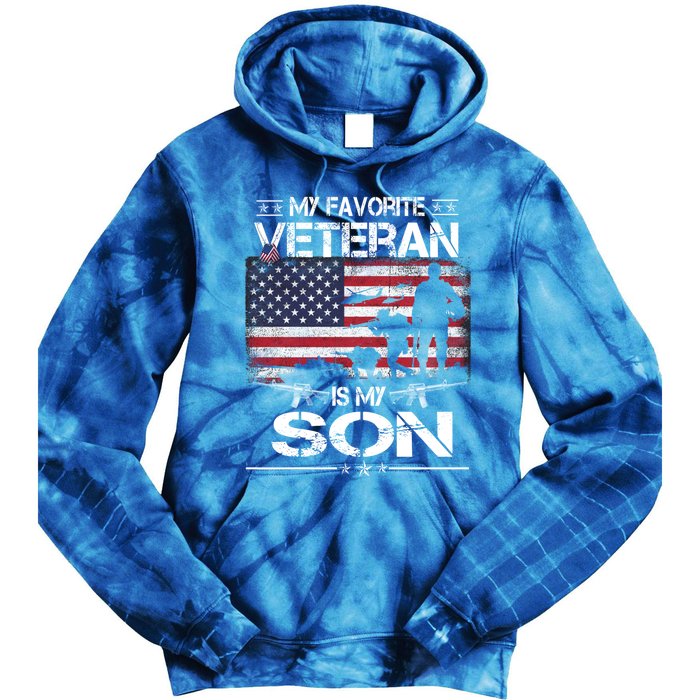 My Favorite Veteran Is My Son Meaningful Gift Flag Father Veterans Day Gift Tie Dye Hoodie