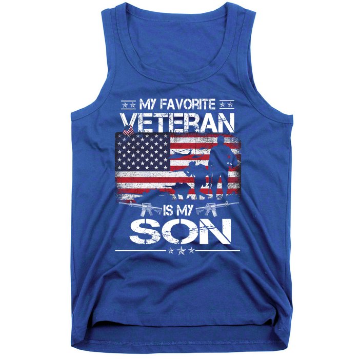 My Favorite Veteran Is My Son Meaningful Gift Flag Father Veterans Day Gift Tank Top