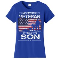 My Favorite Veteran Is My Son Meaningful Gift Flag Father Veterans Day Gift Women's T-Shirt